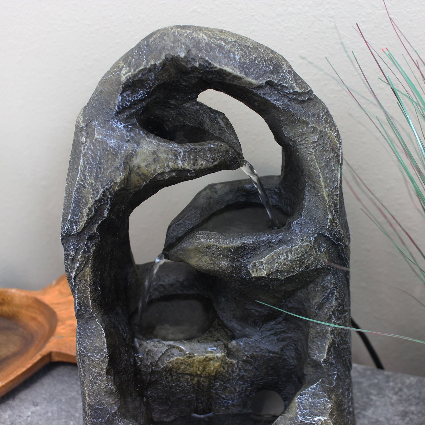 Sunnydaze 12" Cavernous Rock Tiers Indoor Tabletop Fountain