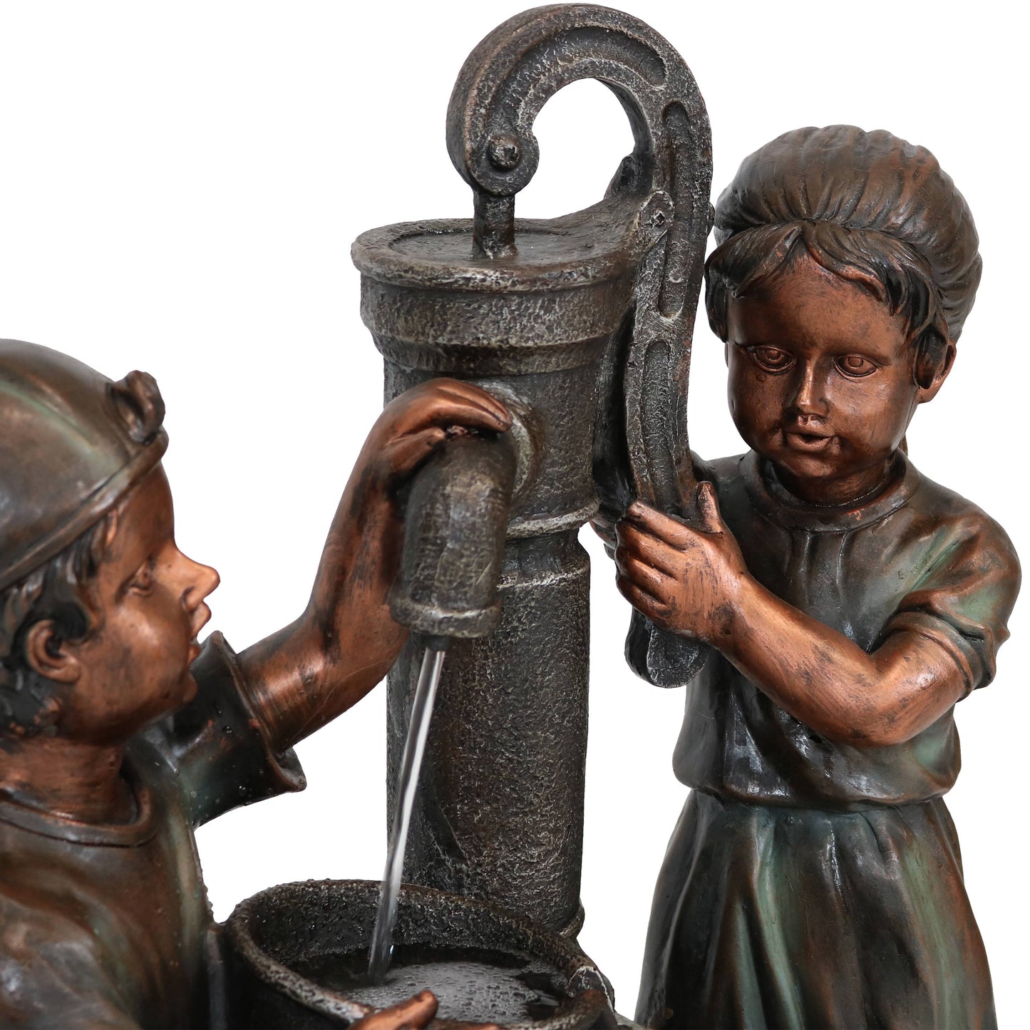Sunnydaze 24" Jack and Jill at Farmhouse Pump and Well Outdoor Fountain