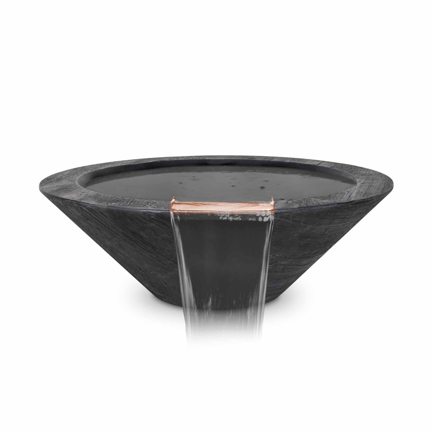 The Outdoor Plus Cazo Water Bowl in GFRC Wood Grain