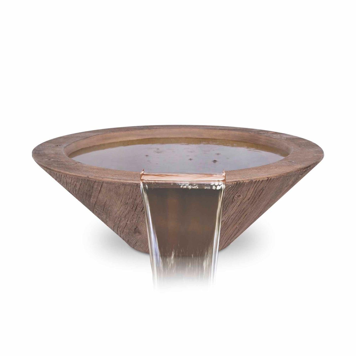 The Outdoor Plus Cazo Water Bowl in GFRC Wood Grain