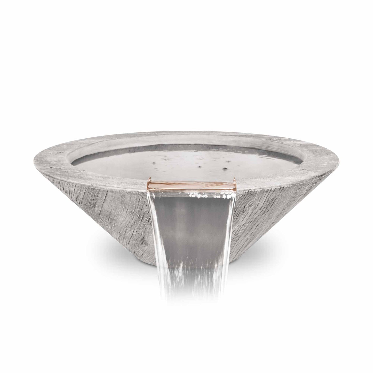 The Outdoor Plus Cazo Water Bowl in GFRC Wood Grain