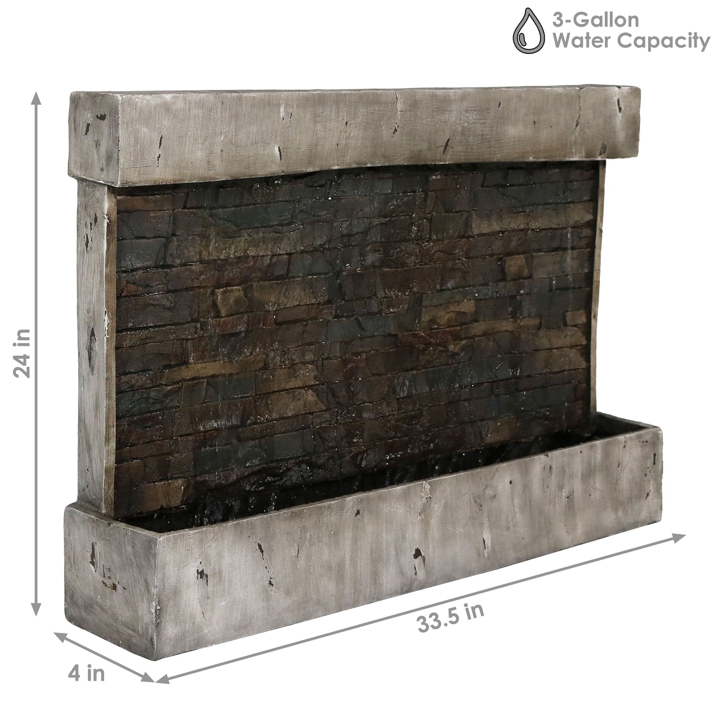 Sunnydaze 24" Ancient Outdoor Waterfall Fountain