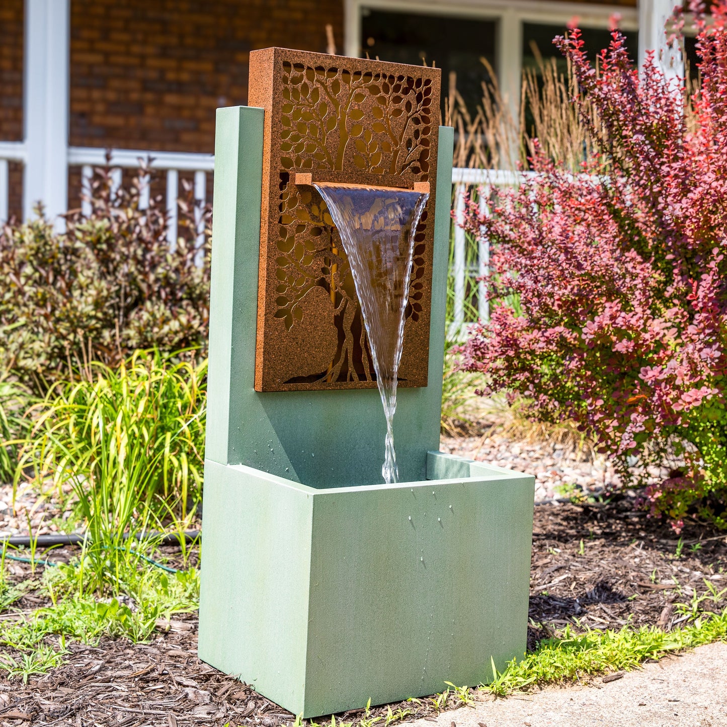 Sunnydaze 41.25" Mighty Oak Outdoor Water Fountain with Lights