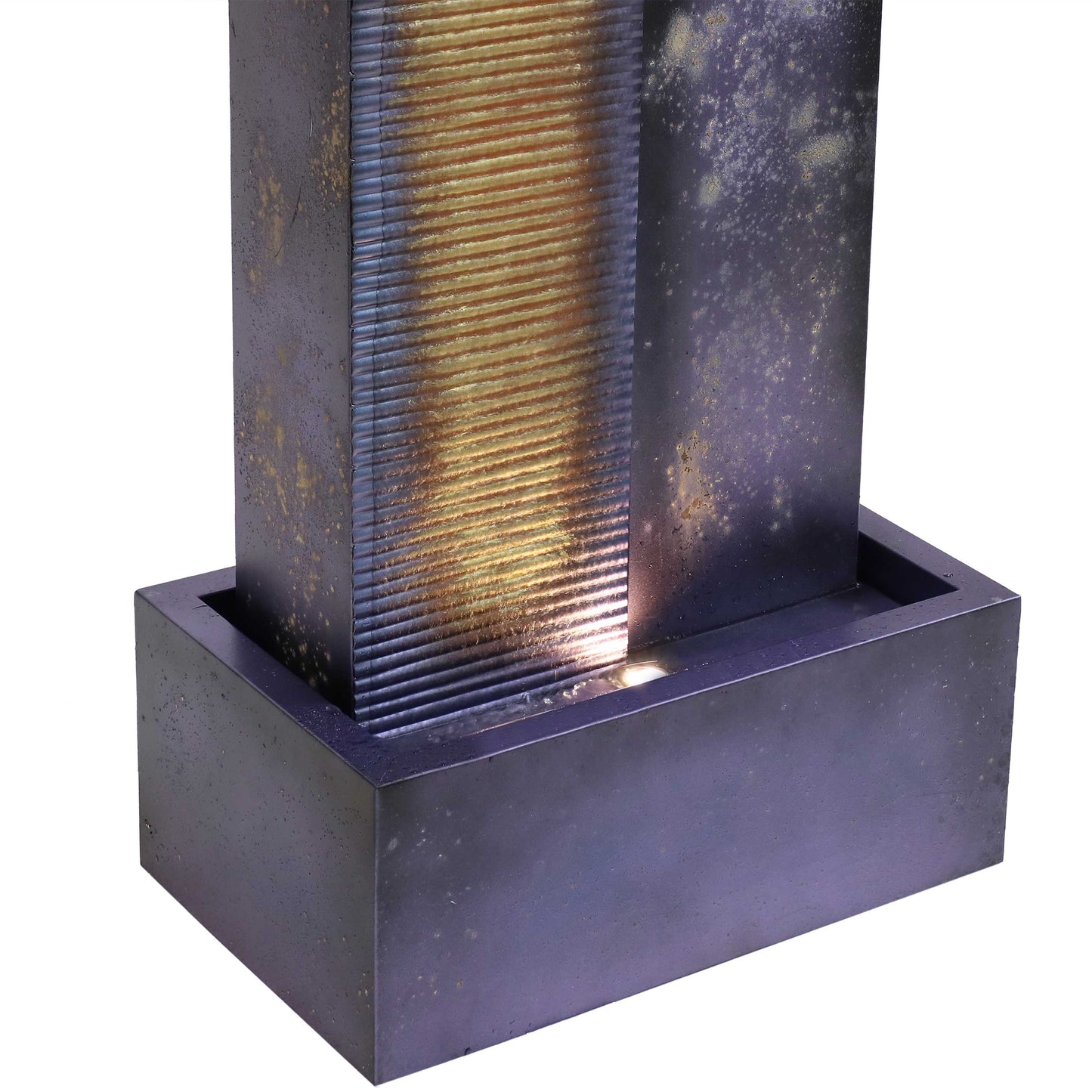 Sunnydaze 32" Cascading Tower Outdoor Metal Fountain with LED Lights