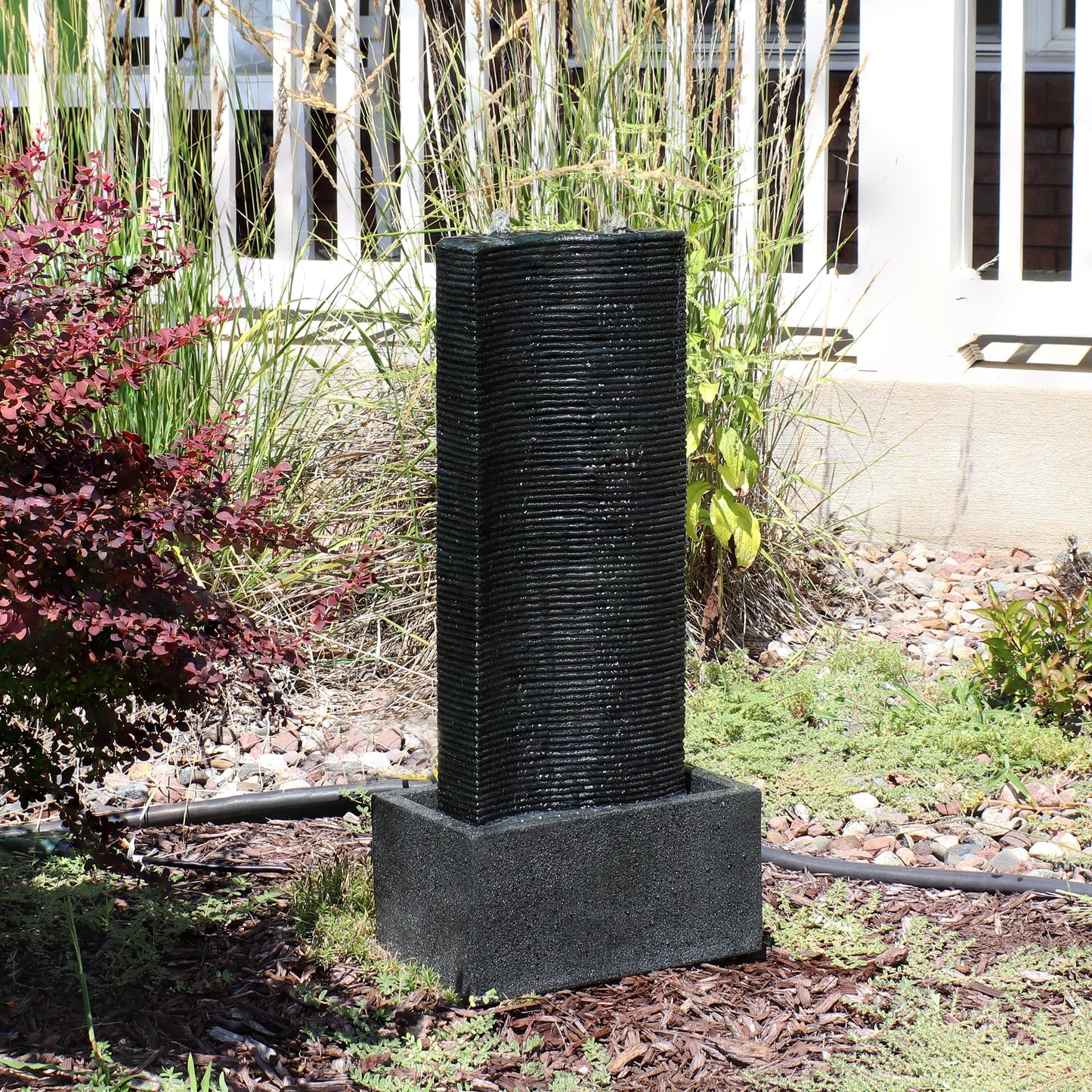 Sunnydaze 31" Rippling Tower Outdoor Water Fountain