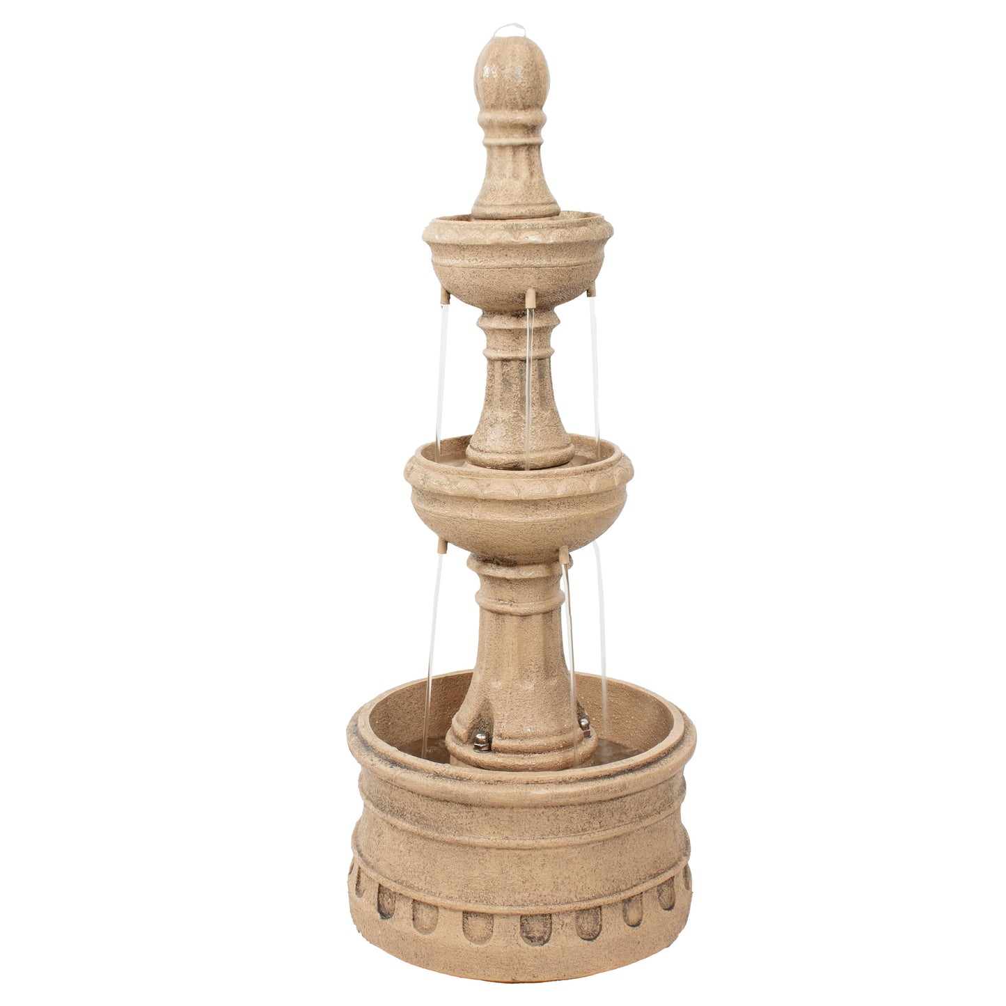 Sunnydaze 39" H Cyprus 3-Tier Polyresin Outdoor Water Fountain
