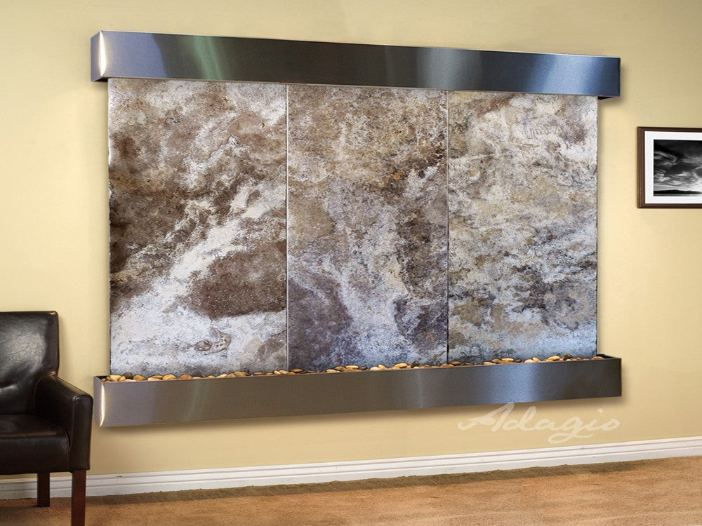 Adagio Solitude River 69"H x 78"W Indoor Wall Fountain SRR1011