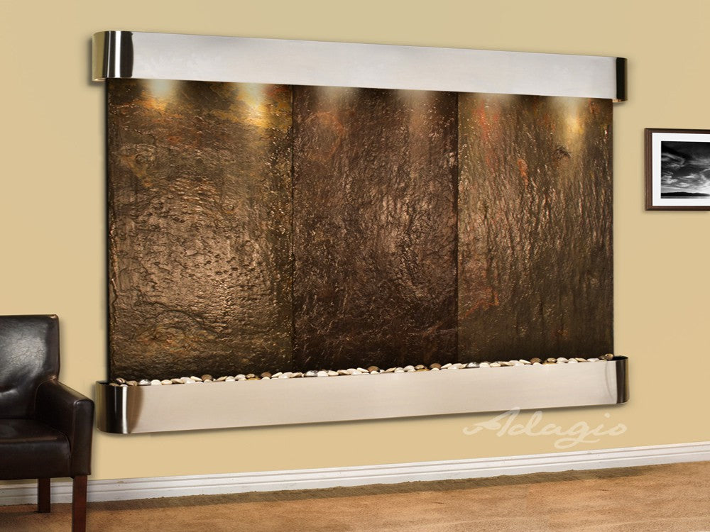 Adagio Solitude River 69"H x 78"W Indoor Wall Fountain SRR1011