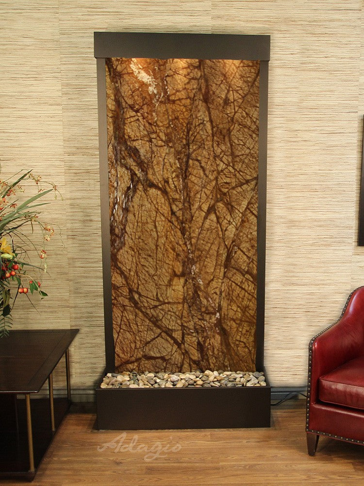 Adagio Tranquil River Flush Mounted to Rear of the Base 90"H x 41"W Indoor Floor Fountain TRF3512