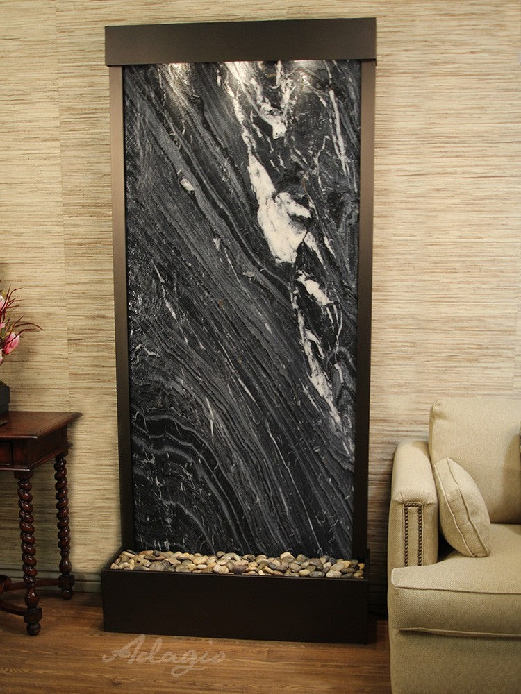 Adagio Tranquil River Flush Mounted to Rear of the Base 90"H x 41"W Indoor Floor Fountain TRF3512