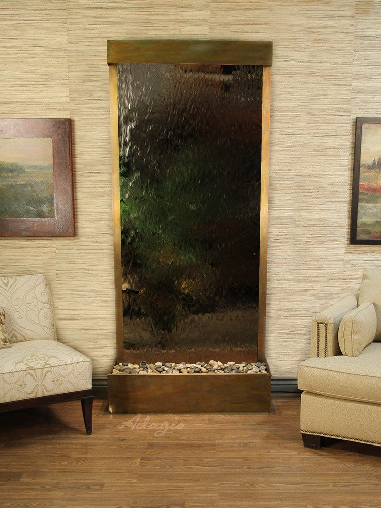 Adagio Tranquil River Flush Mounted to Rear of the Base 90"H x 41"W Indoor Floor Fountain TRF3512