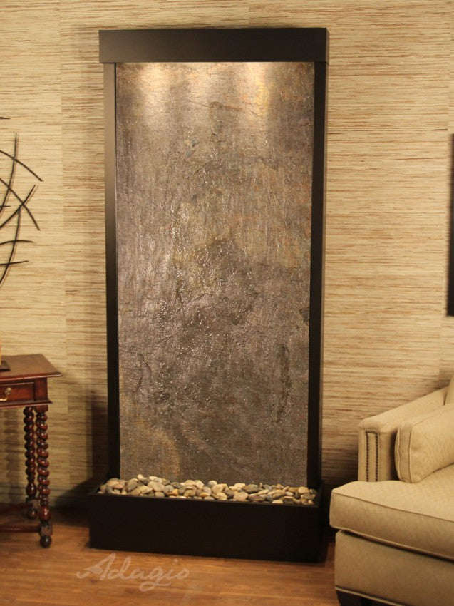 Adagio Tranquil River Flush Mounted to Rear of the Base 90"H x 41"W Indoor Floor Fountain TRF3512