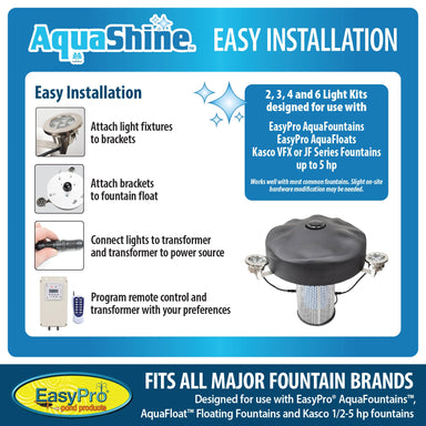 Easy Pro Pond AquaShine Four Light Warm White LED Light Kit for Fountains WFL4-100