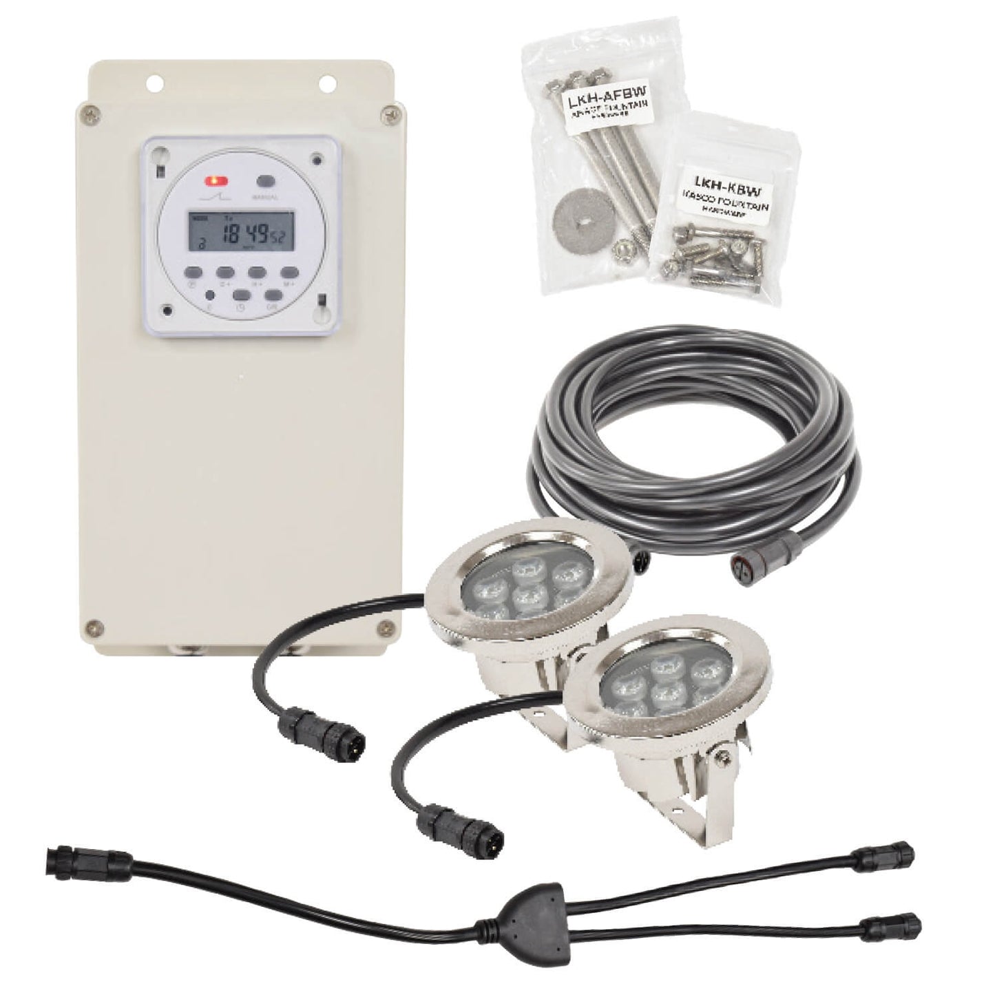 Easy Pro Pond AquaShine Two Light Warm White LED Fountain Light Kits