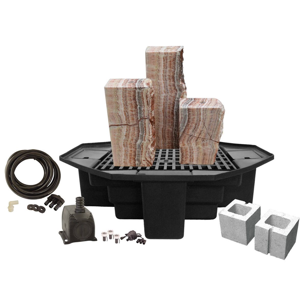 Easy Pro Pond Tranquil Décor Designer Series Cortez Real Basalt 3-Pack Fountain Kit