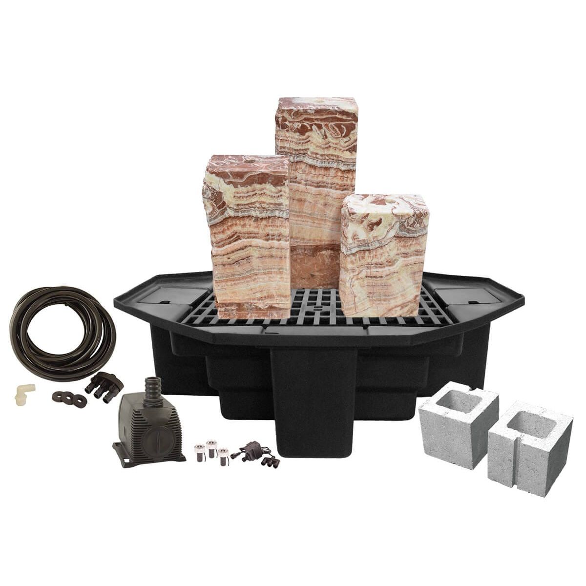 Easy Pro Pond Tranquil Décor Designer Series Phoenix Real Basalt Three Pack Fountain Kit