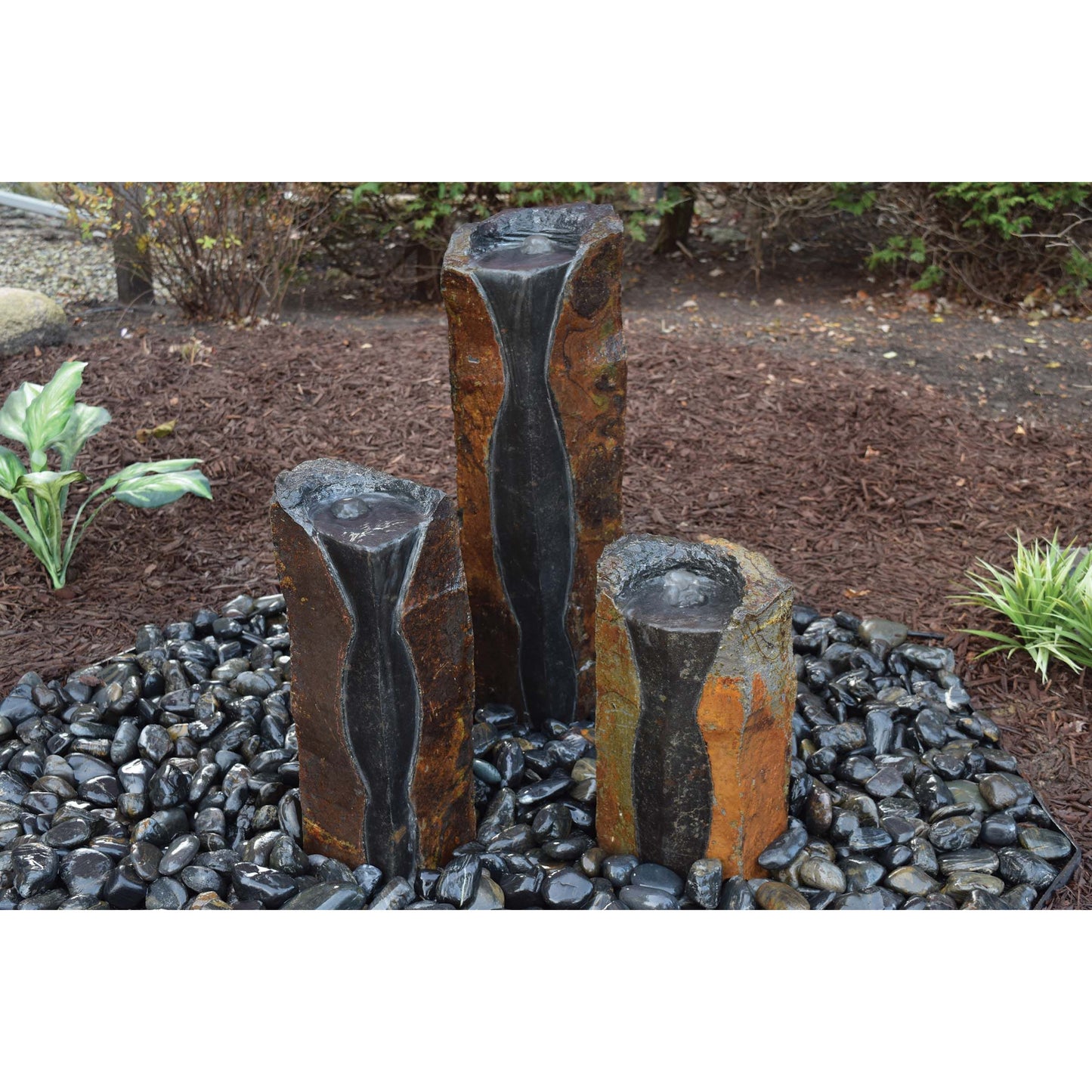 Easy Pro Pond Tranquil Décor Modern Basalt Fountain Trio Fountain Kit