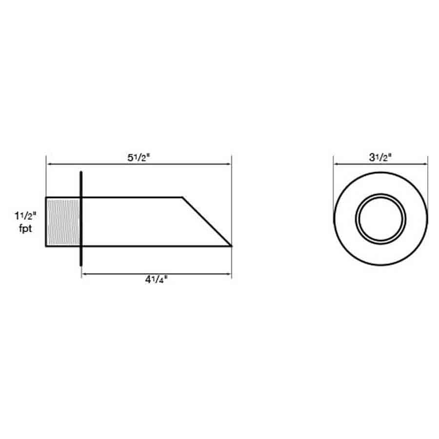 Easy Pro Pond Vianti Falls Brass 2" Round Scupper with Round Wall Plate BWS2RN