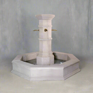 Giannini Garden Octavius Column Fountain 1731 with Octavius Easy Pond 1318 GG 1731-1318 w/ Bronze Spout