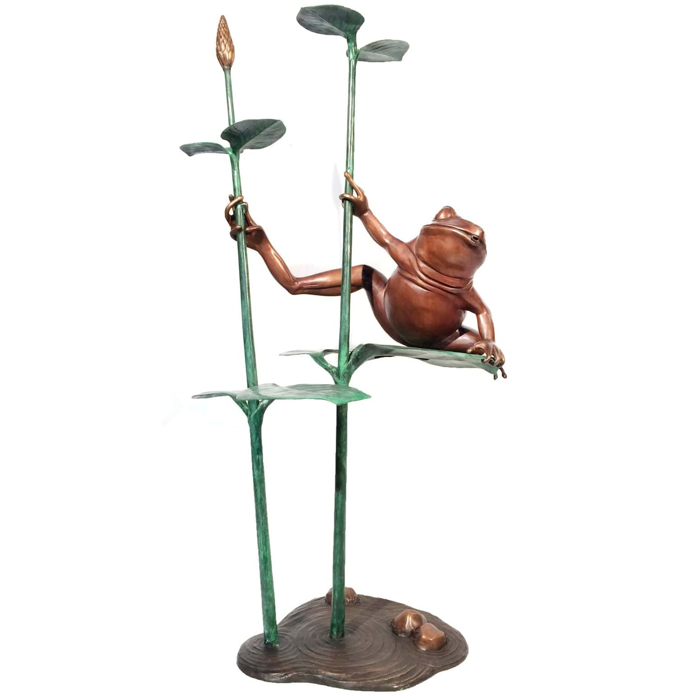 Metropolitan Galleries Bronze Frog on Leaf Fountain SRB41050