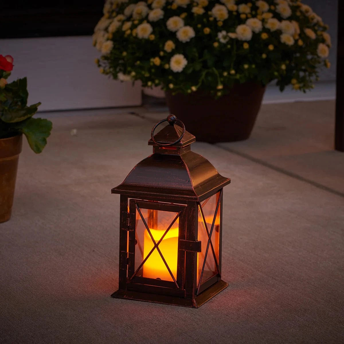 Smart Solar Lantern Light Aversa LED Candle Lantern - Antique Bronze (10"H) 84035-LC / 5"L x 5"W x 9.75"H Smart Solar Aversa LED Candle Lantern - Antique Bronze (10"H) 84035-LC