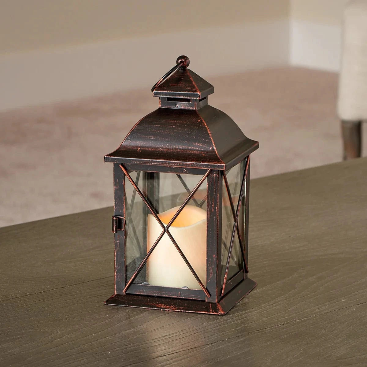 Smart Solar Lantern Light Aversa LED Candle Lantern - Antique Bronze (10"H) 84035-LC / 5"L x 5"W x 9.75"H Smart Solar Aversa LED Candle Lantern - Antique Bronze (10"H) 84035-LC