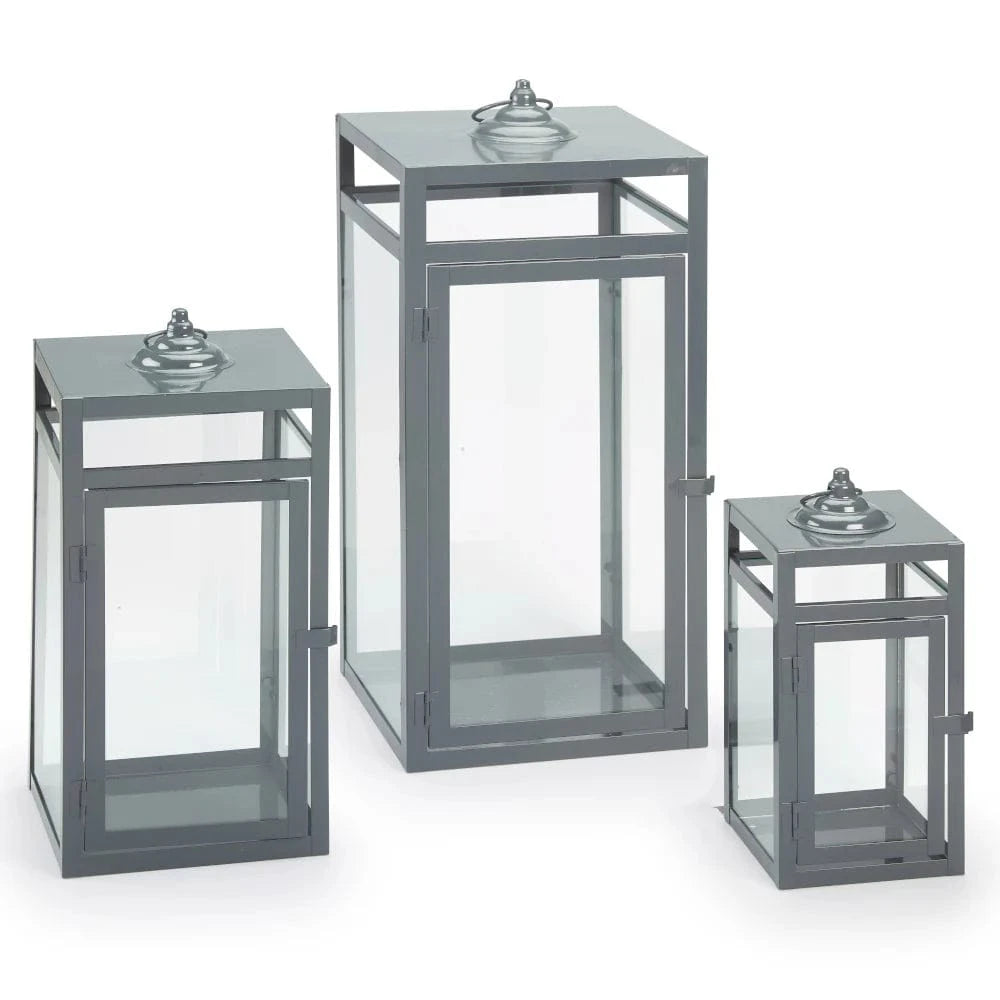 Smart Solar Tabletop Light Smart Solar Brayson Candle Lanterns (Set of 3) - Gray D-M922L-SML-GRY