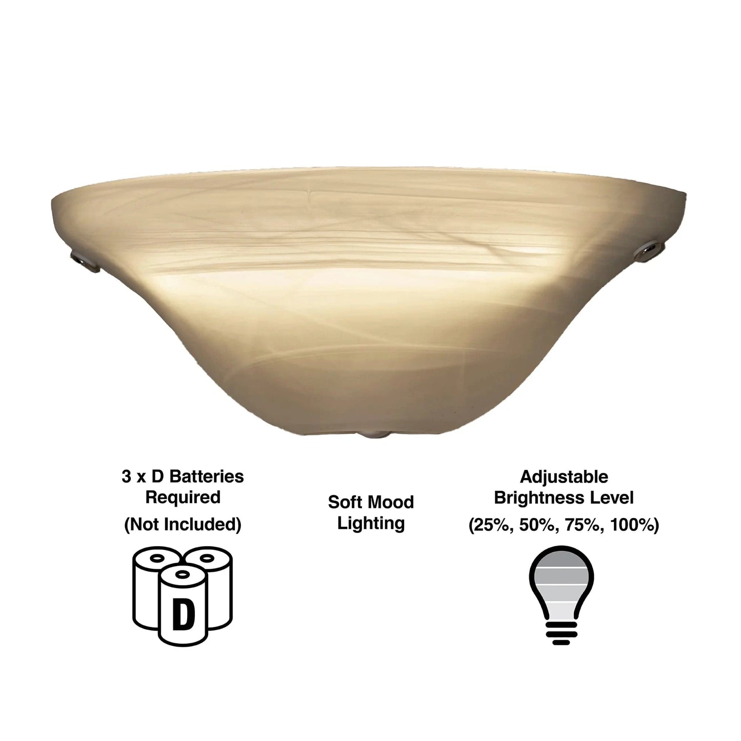 Smart Solar Outdoor Fountains Frosted Marble Glass Half Moon IEL-4300 / 12.5"W x 5.5"D x 5.75"H Smart Solar Frosted Marble Glass Half Moon IEL-4300