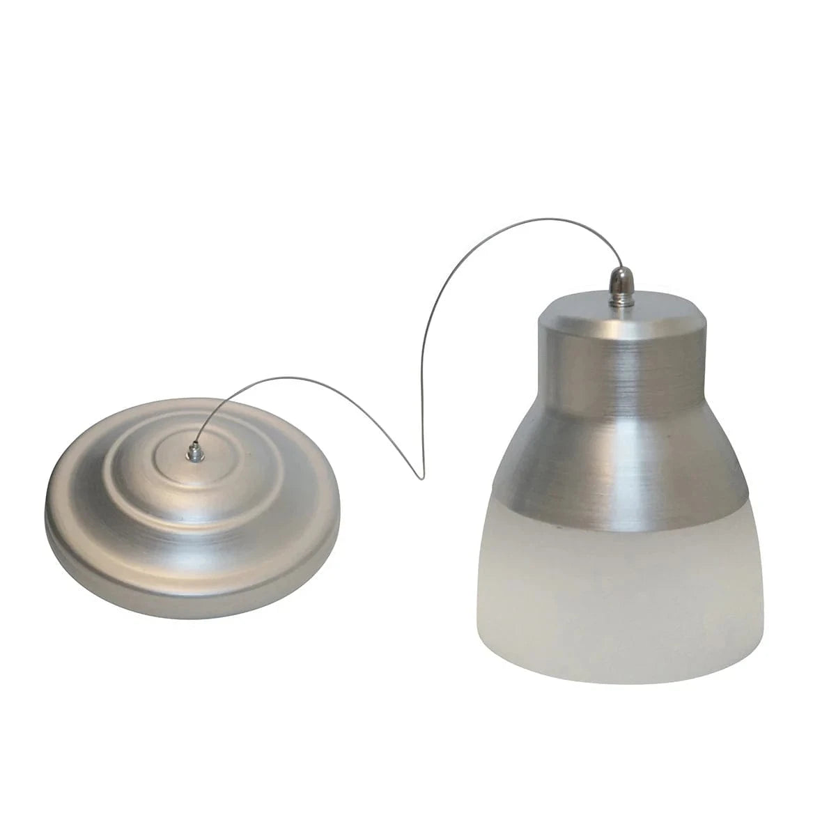 Smart Solar Pendant Light Glass Pendant Light - Silver Chrome Nickel IEL-5778 / 8.5"W x 7"H & 7.75"W x 2"H Smart Solar Glass Pendant Light - Silver Chrome Nickel IEL-5778