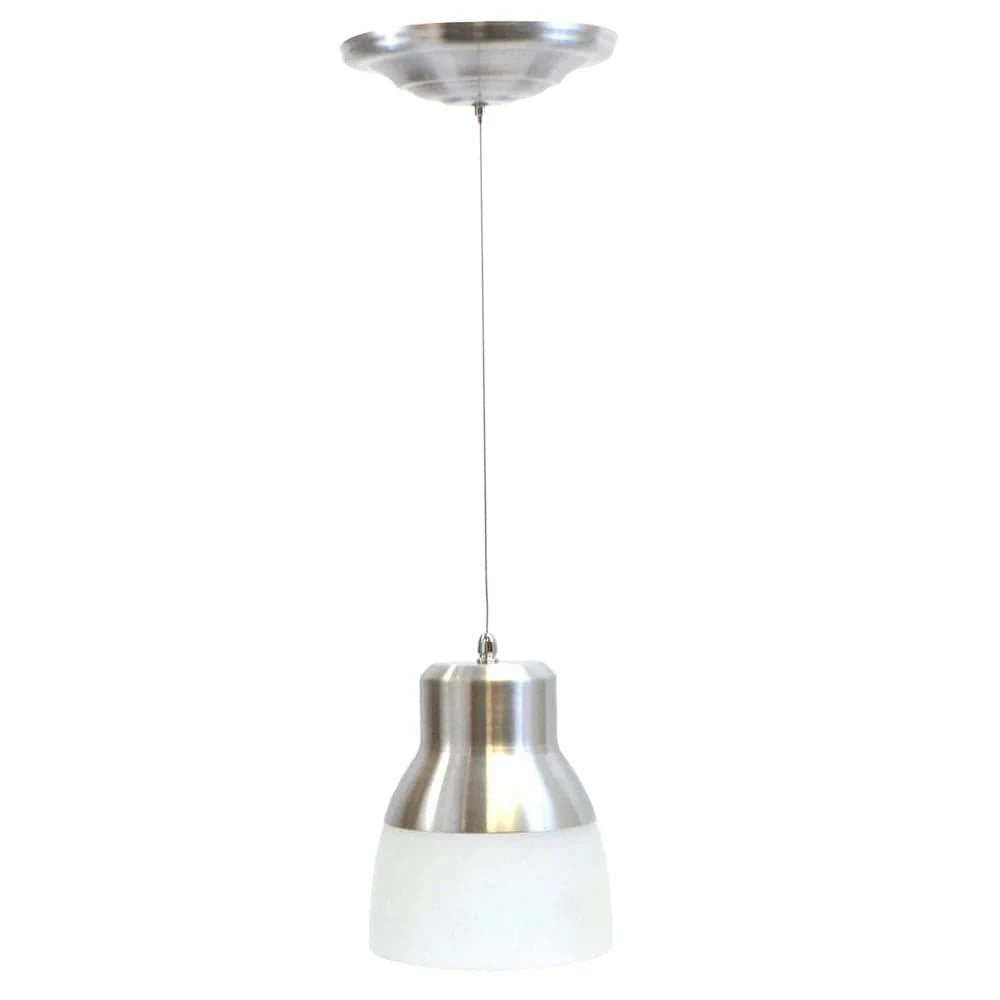 Smart Solar Pendant Light Glass Pendant Light - Silver Chrome Nickel IEL-5778 / 8.5"W x 7"H & 7.75"W x 2"H Smart Solar Glass Pendant Light - Silver Chrome Nickel IEL-5778