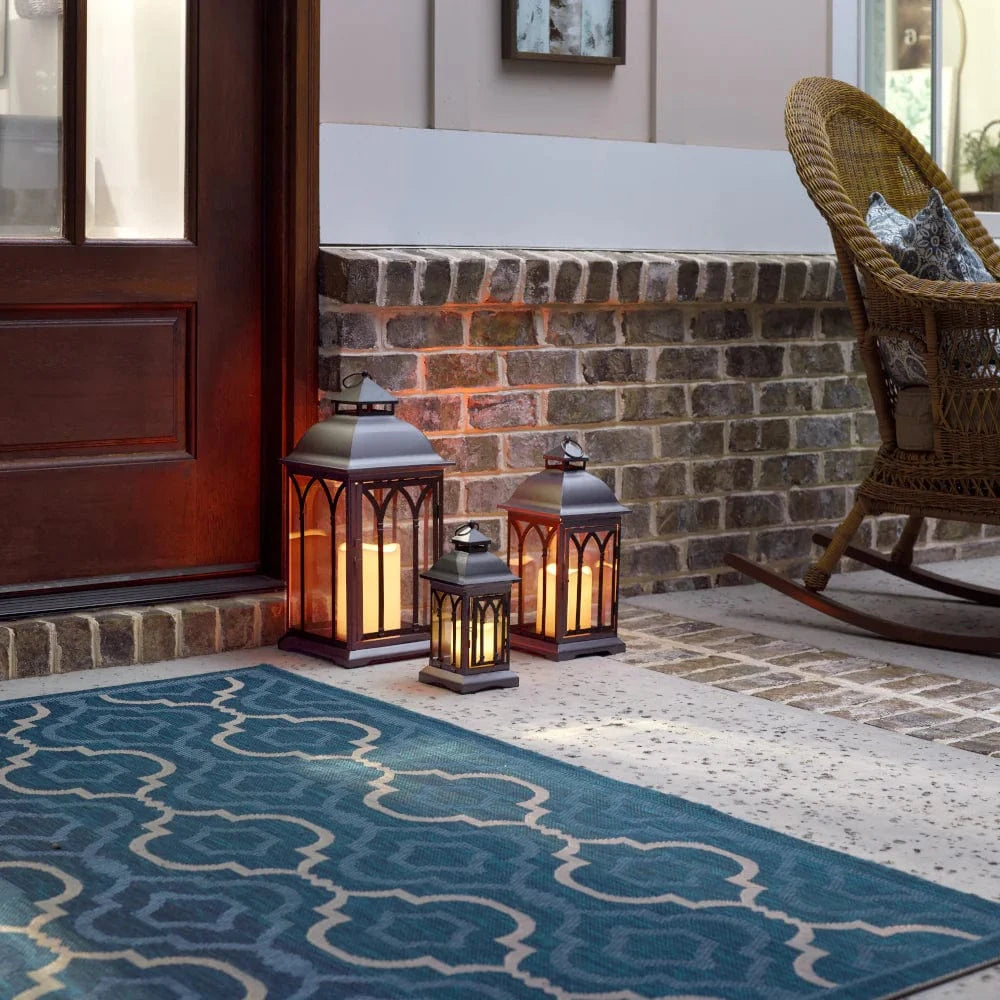 Smart Solar Tabletop Light Smart Solar Lombard Metal Lanterns (Set of 3) - Black DM930BLK