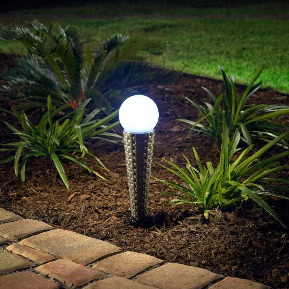 Smart Solar Floor Heater Pella Wicker Solar Pathway Lights - Set of 4 3414WMM4 / 3.94" Dia x 16.93" Smart Solar Pella Wicker Solar Pathway Lights - Set of 4 3414WMM4