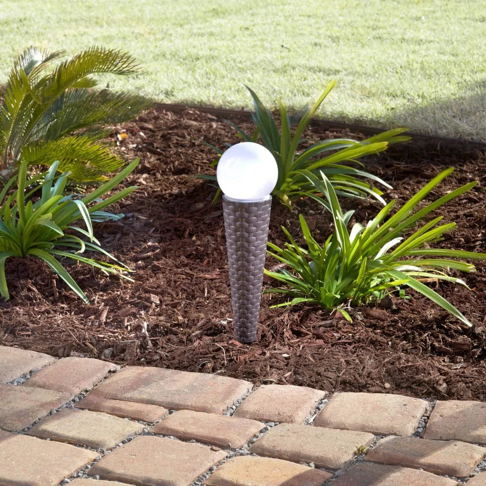 Smart Solar Floor Heater Pella Wicker Solar Pathway Lights - Set of 4 3414WMM4 / 3.94" Dia x 16.93" Smart Solar Pella Wicker Solar Pathway Lights - Set of 4 3414WMM4