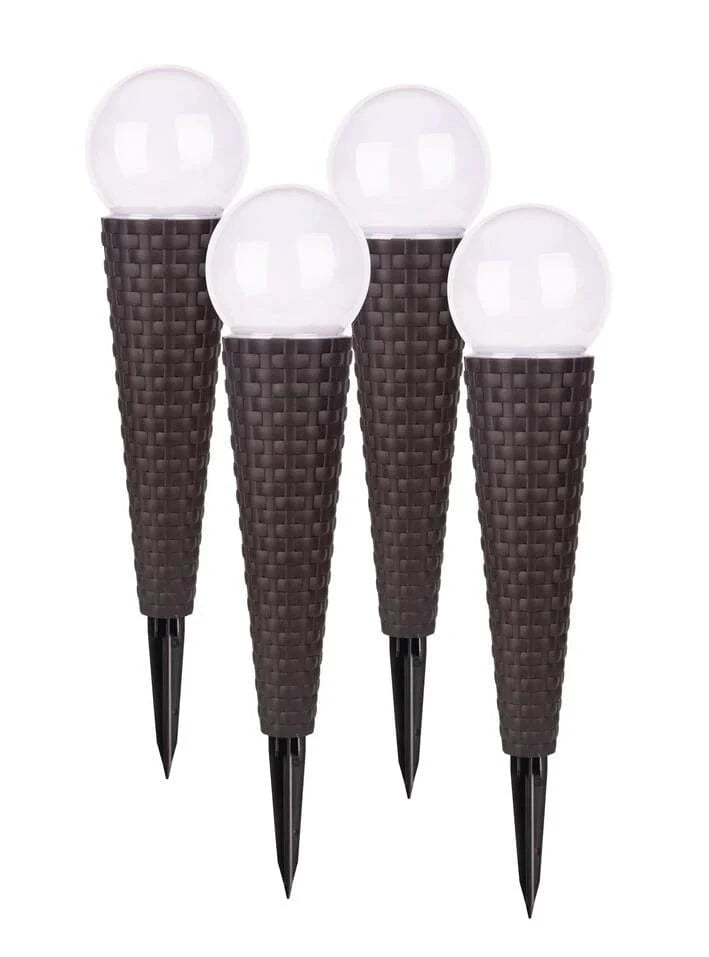 Smart Solar Floor Heater Pella Wicker Solar Pathway Lights - Set of 4 3414WMM4 / 3.94" Dia x 16.93" Smart Solar Pella Wicker Solar Pathway Lights - Set of 4 3414WMM4