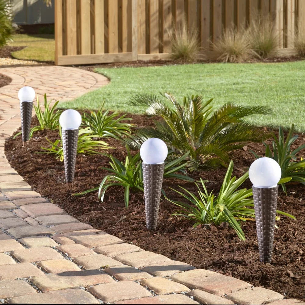 Smart Solar Floor Heater Pella Wicker Solar Pathway Lights - Set of 4 3414WMM4 / 3.94" Dia x 16.93" Smart Solar Pella Wicker Solar Pathway Lights - Set of 4 3414WMM4