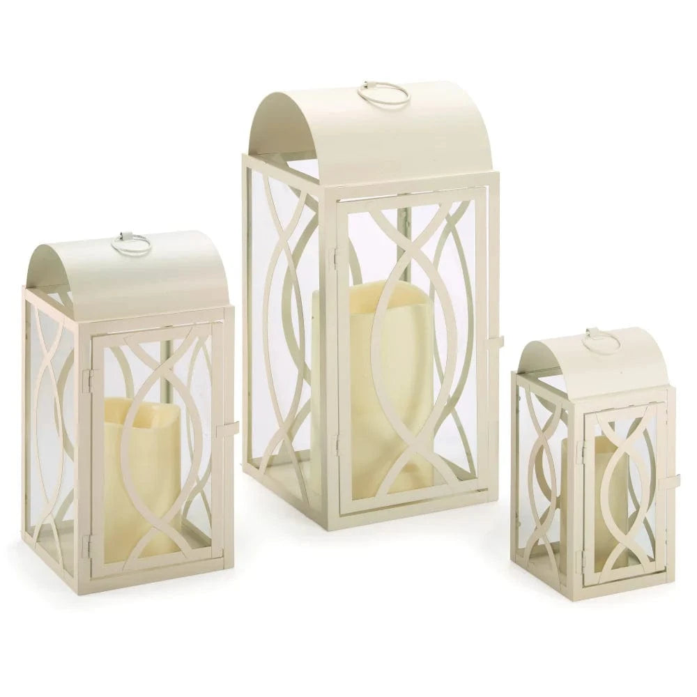 Smart Solar Tabletop Light Smart Solar Rogan Candle Lanterns (Set of 3) - White D-M921L-SML-WHT