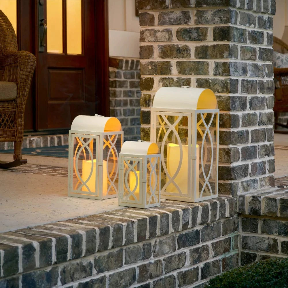 Smart Solar Tabletop Light Smart Solar Rogan Candle Lanterns (Set of 3) - White D-M921L-SML-WHT