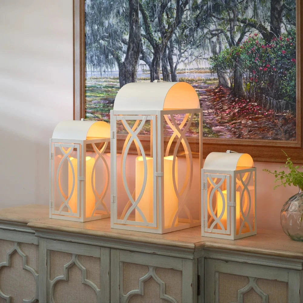 Smart Solar Tabletop Light Smart Solar Rogan Candle Lanterns (Set of 3) - White D-M921L-SML-WHT