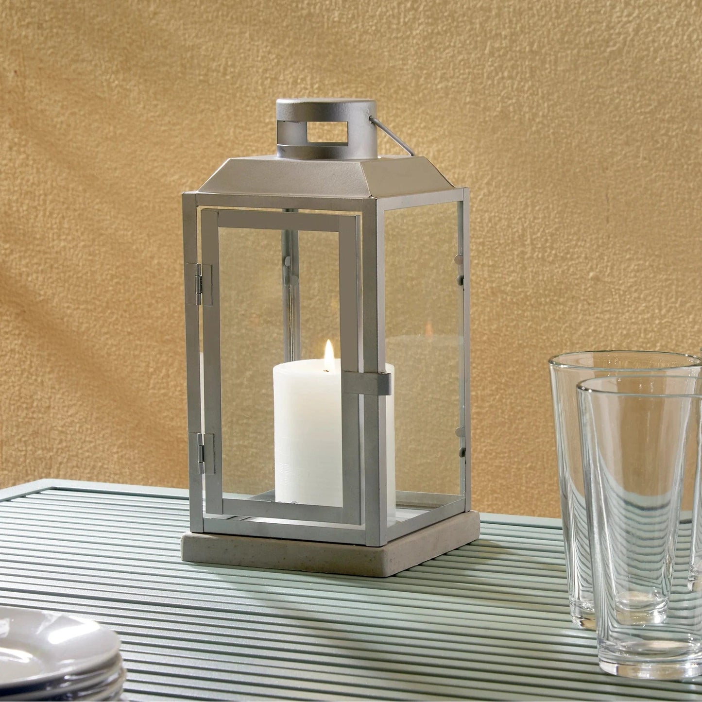 Smart Solar Tabletop Light Sadie Lantern 84135 / 5.50” L x 5.50” W x 11.0” H Smart Solar Sadie Lantern 84135