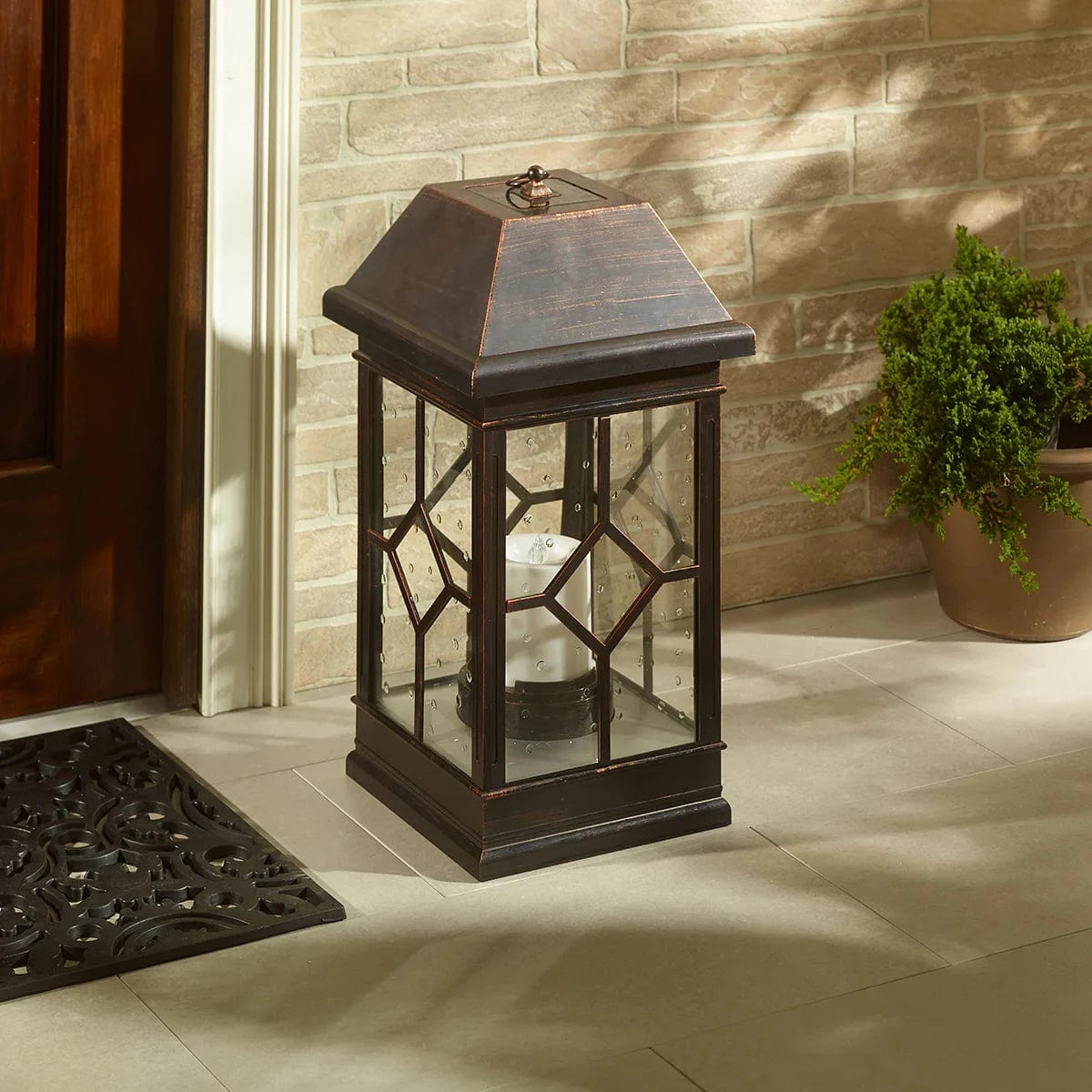 Smart Solar Floor Heater San Felipe Estate Solar Lantern (22"H) 3938KR1 / 11.40" L x 11.40" W x 22.50" H Smart Solar San Felipe Estate Solar Lantern (22"H) 3938KR1