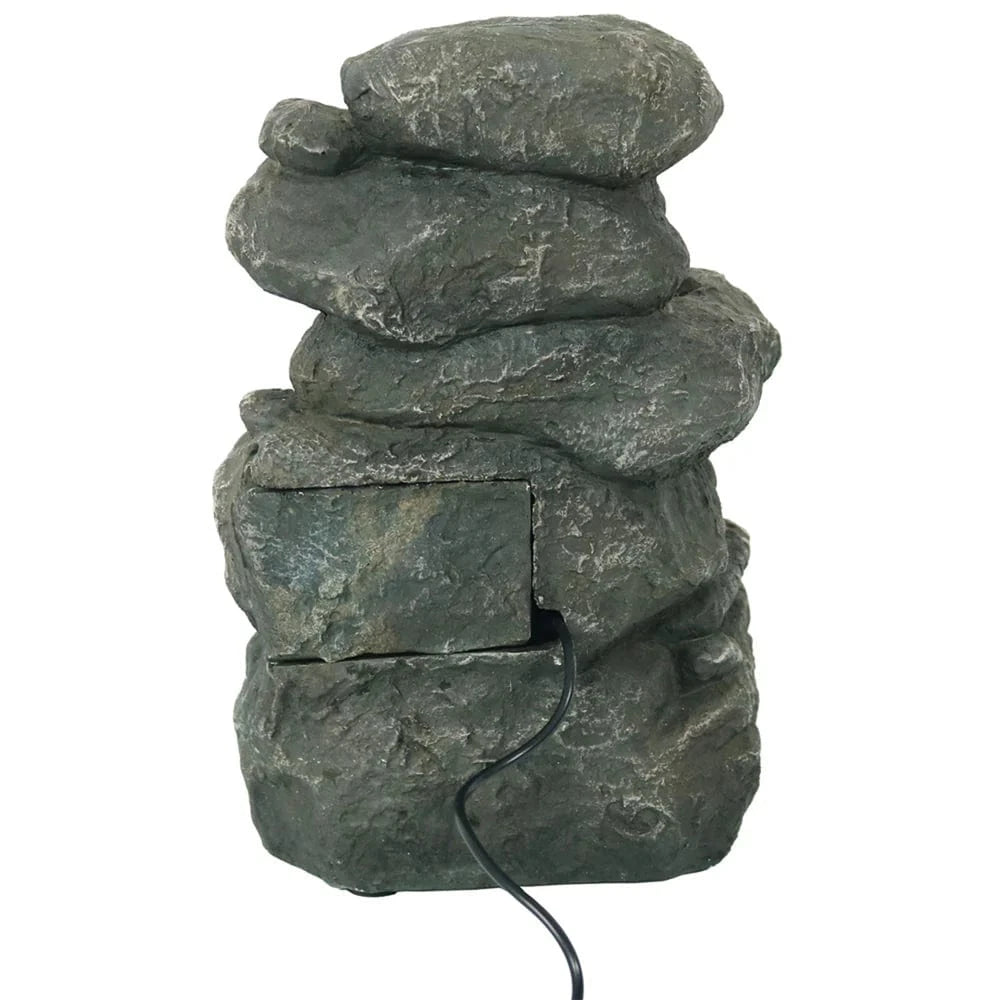 Sunnydaze 10" Stacked Rock Waterfall Fountain with LED Lights DW-35127