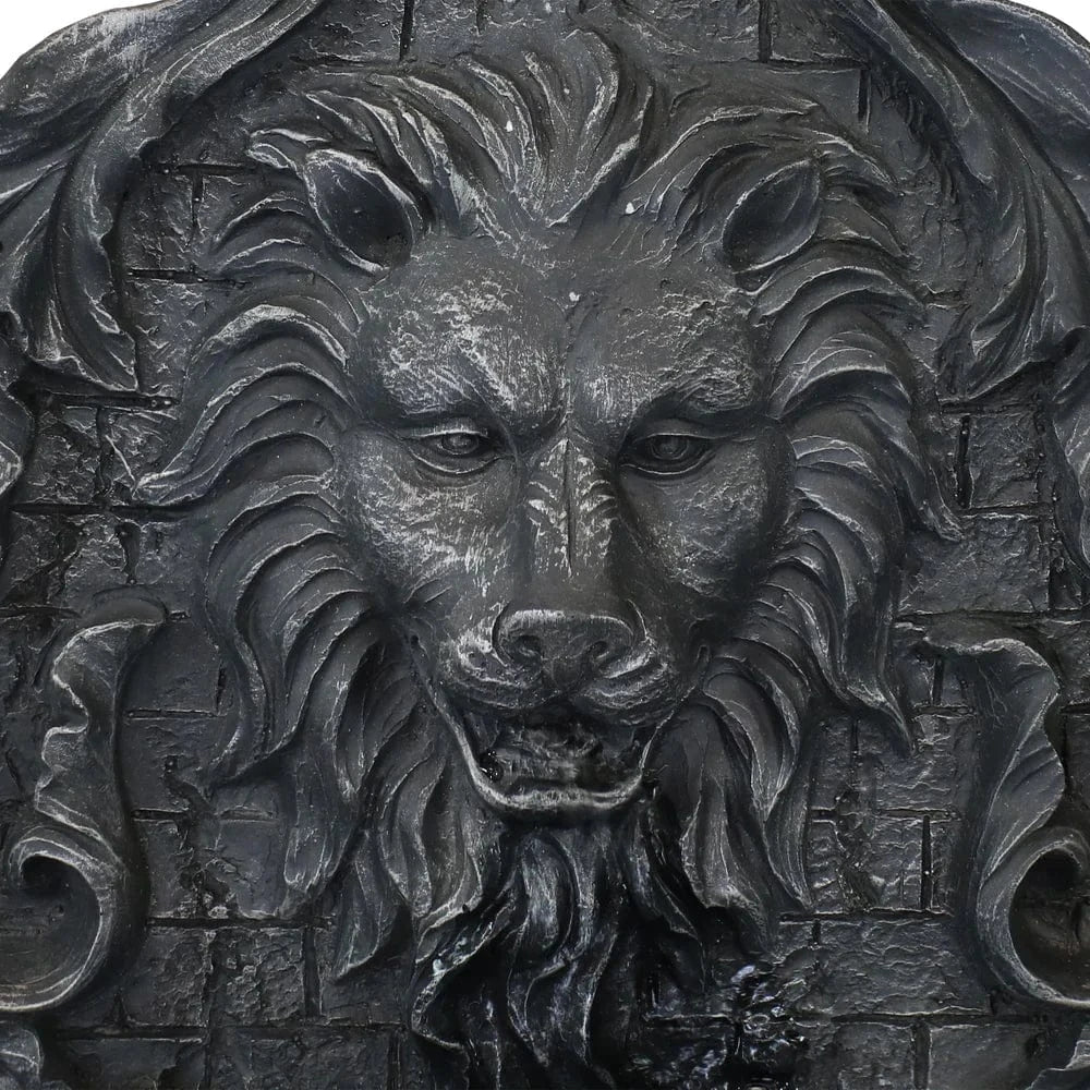 Sunnydaze Stoic Courage Lion Head Solar Fountain with Battery Backup AMP-673