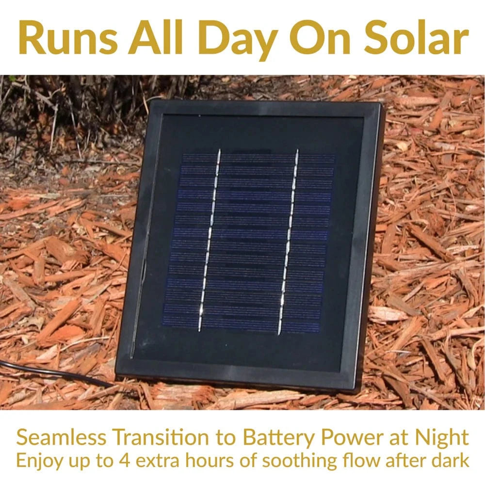 SunnyDaze Fountains Sunnydaze 2-Tier 35” Solar Powered w/ Battery Backup Fountain