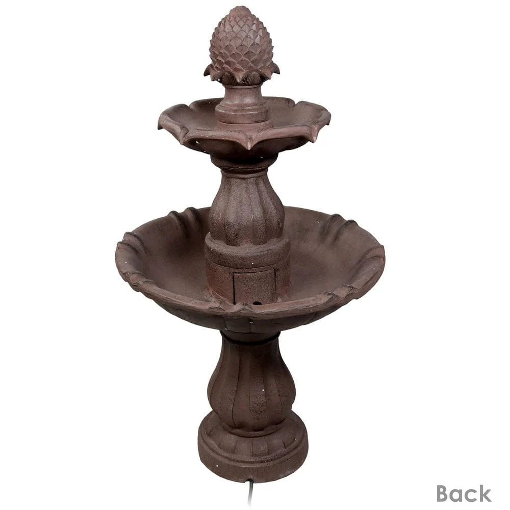SunnyDaze Fountains Sunnydaze 2-Tier Curved Plinth Outdoor Water Fountain - 38"