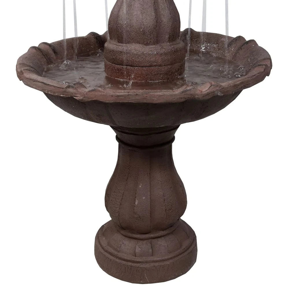 SunnyDaze Fountains Sunnydaze 2-Tier Curved Plinth Outdoor Water Fountain - 38"