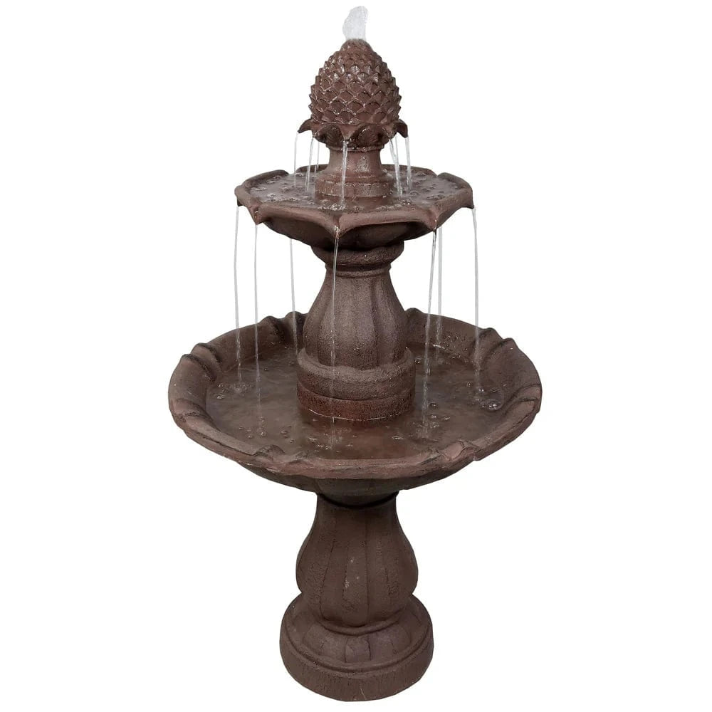 SunnyDaze Fountains Sunnydaze 2-Tier Curved Plinth Outdoor Water Fountain - 38"