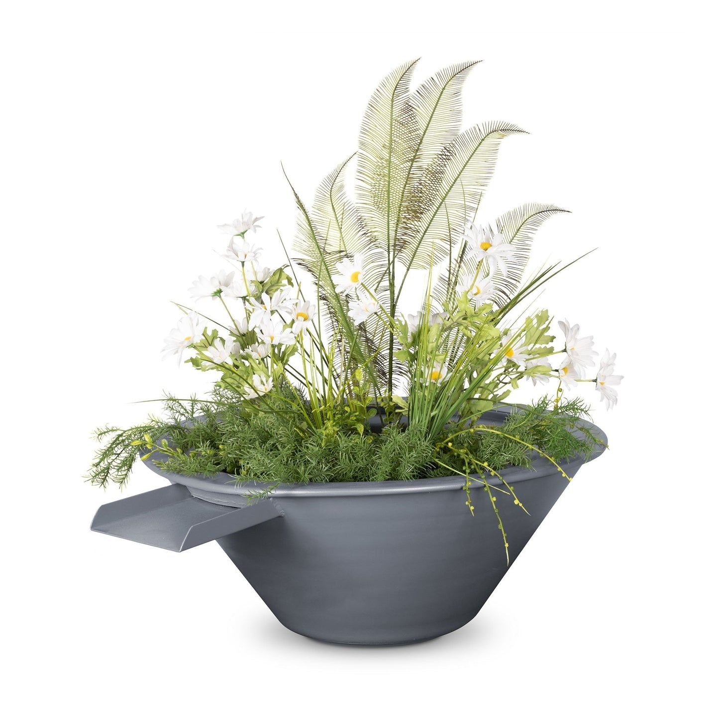 The Outdoor Plus Cazo Powder Coated Metal Planter & Water Bowl OPT-R30PCPW
