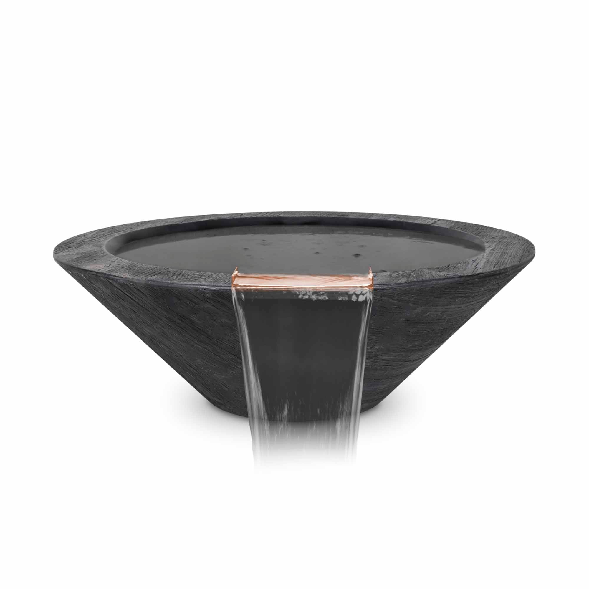 The Outdoor Plus Cazo Water Bowl – GFRC Wood Grain OPT-24RWGWO-EBN