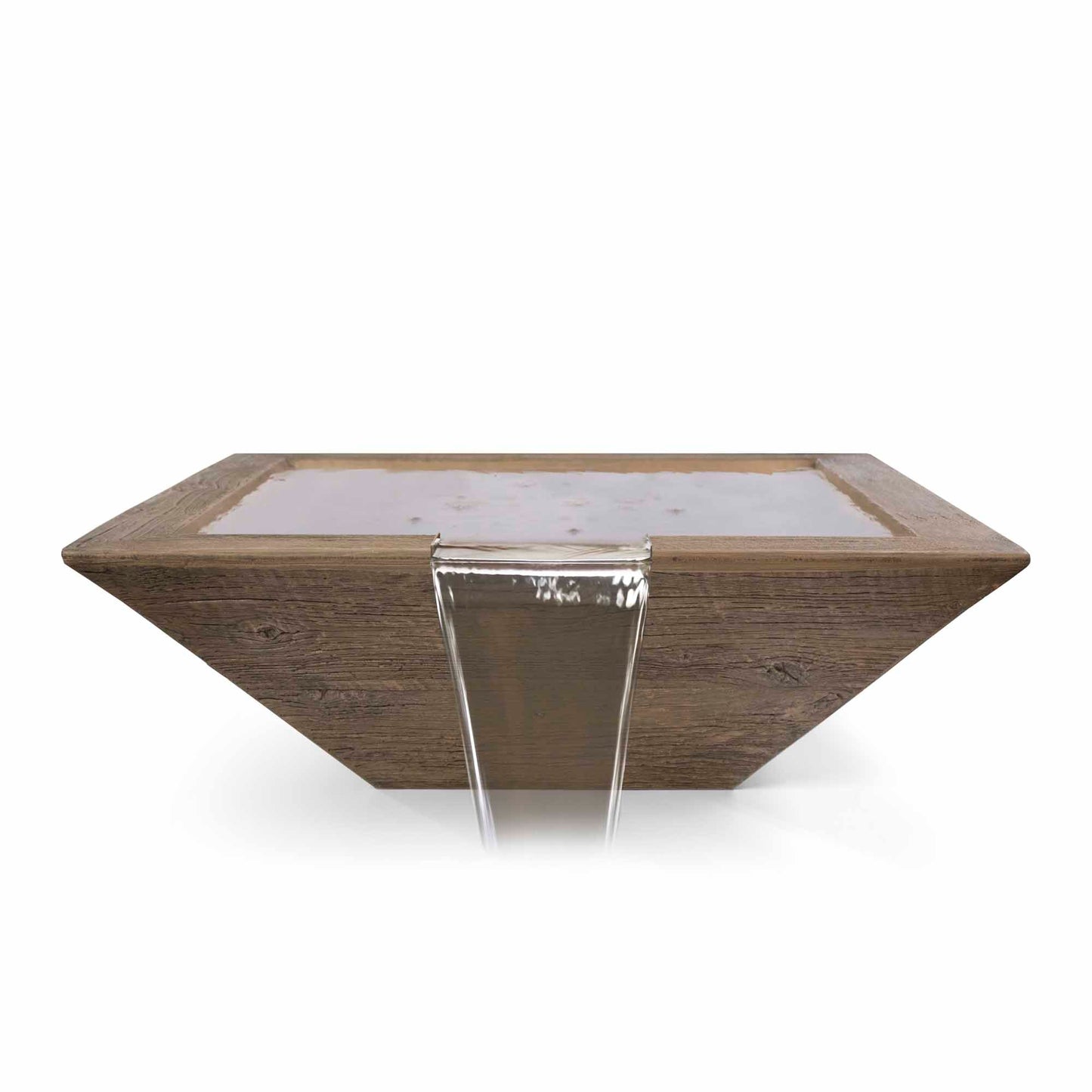 The Outdoor Plus Maya Water Bowl – Wood Grain Concrete