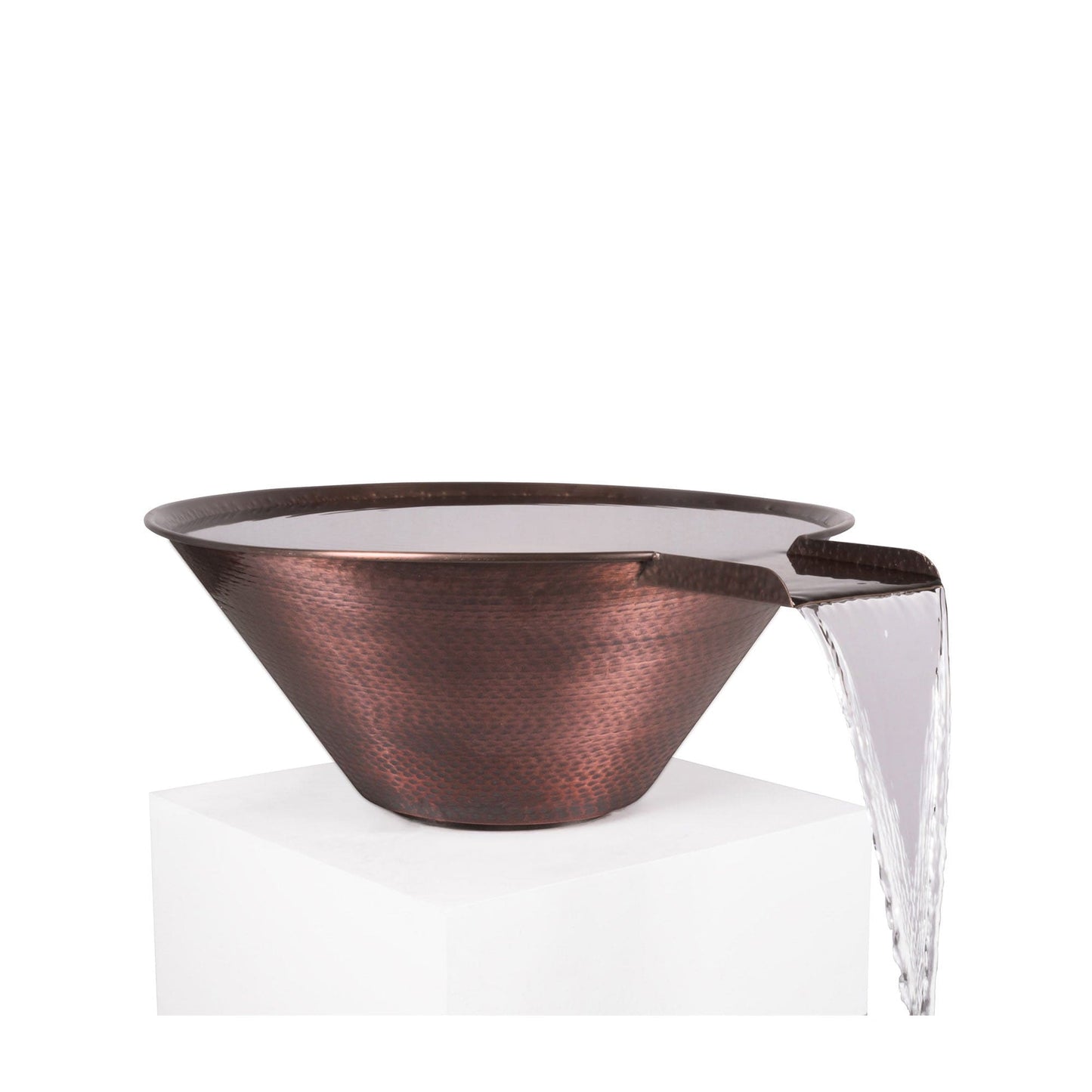 The Outdoor Plus Outdoor Fountains The Outdoor Plus Cazo Water Bowl in Hammered Patina Copper